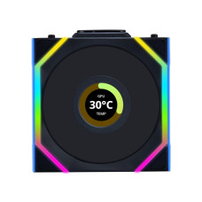 Lian Li UNI Fan SL - LCD Wireless 120 (Reverse Blade) - ARGB PC Case Fan - 1.6" LCD - 2.4 GHz Wireless Signal RGB & Fans Control - L-Wireless Controller Not Included & Required - Black (12RSLLCD1W1B)
